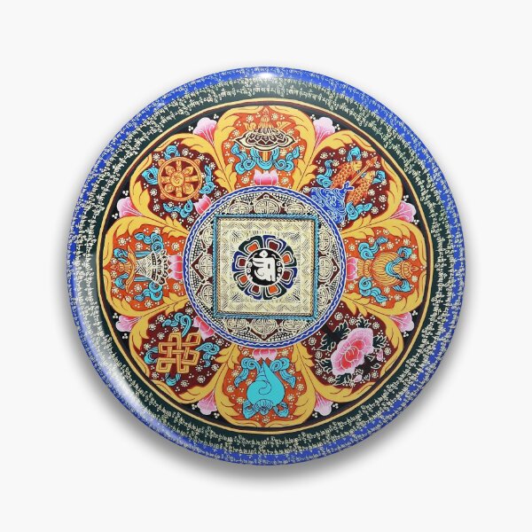 Item preview, Om Mantra Mandala Mandarin Thangka designed and sold by GuyBlank.
