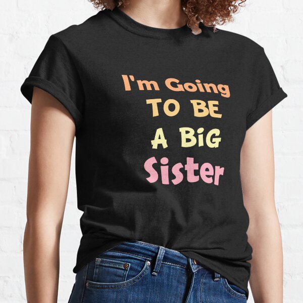 Camiseta De Bebé Tipografía negra de hermana grande retro