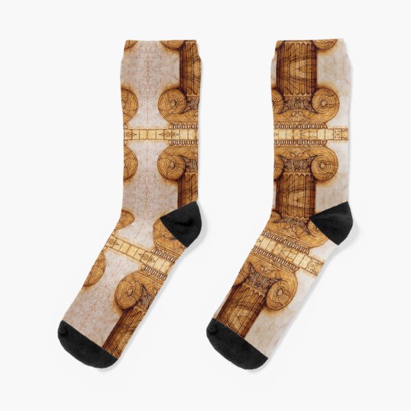 A pattern based on ancient architecture Socks