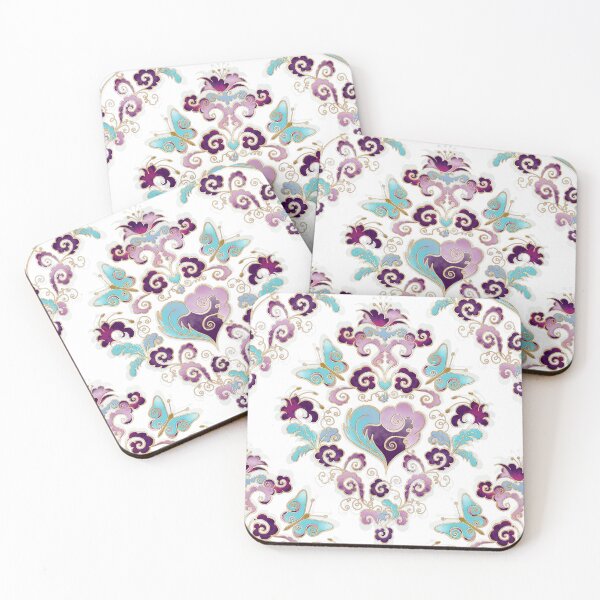 Artikelvorschau, Candy Heart-Damask on white entworfen und verkauft von pearlposition.