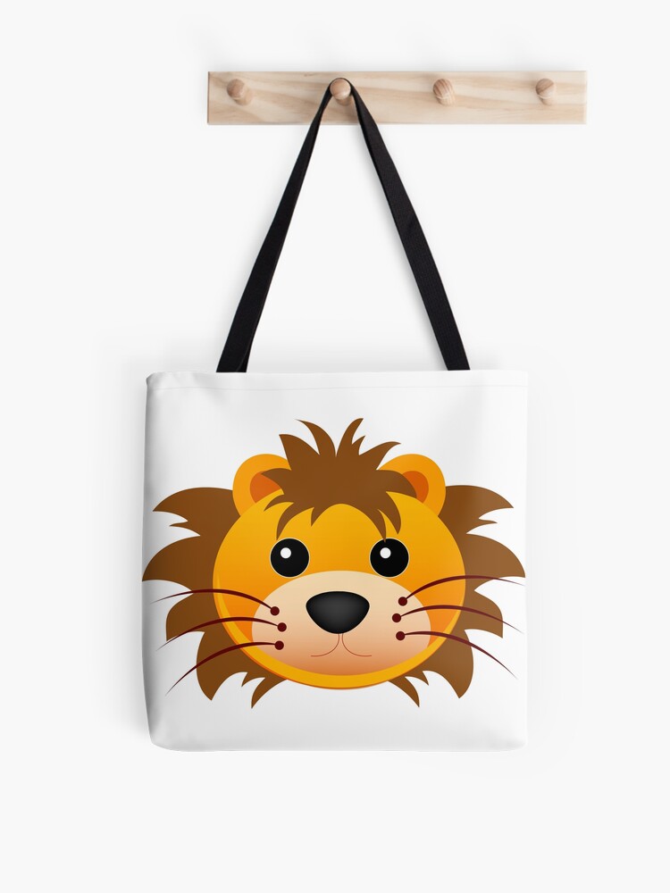Small Black Leather Bag with Lion's Face | Anne Fontaine US