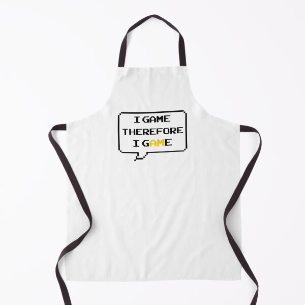 Item preview, I game therefore I am funny I game thefore I GAME pun gamer Classic retro arcade style Black, Yellow and White speech bubble designed and sold by Deegital18.
