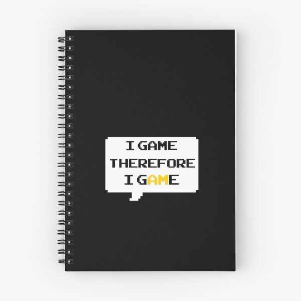 Item preview, I game therefore I am funny I game thefore I GAME pun gamer Classic retro arcade style Black, Yellow and White speech bubble (dark mode) designed and sold by Deegital18.