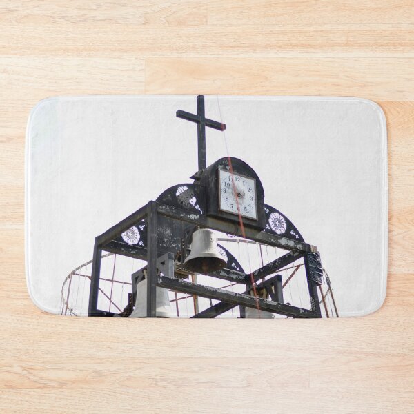 Item preview, Black scaffolding with bells on a church in Nazareth designed and sold by elenah0707.
