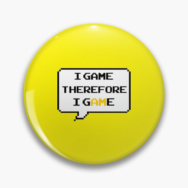 Item preview, I game therefore I am funny I game thefore I GAME pun gamer Classic retro arcade style Black, Yellow and White speech bubble (red gamer mode) designed and sold by Deegital18.