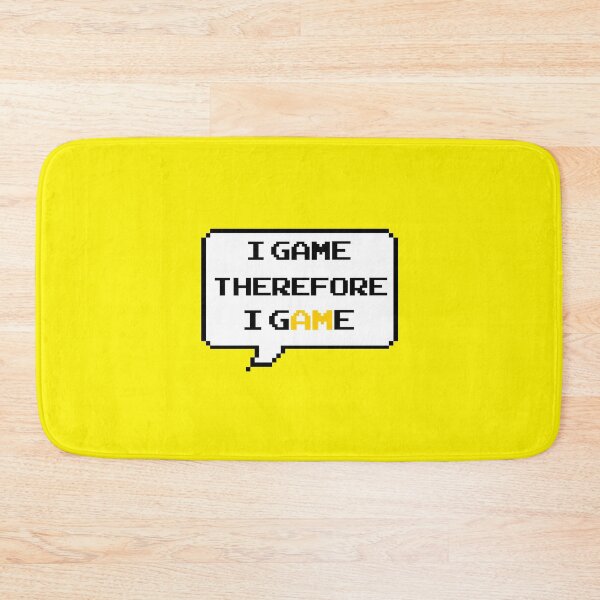 Item preview, I game therefore I am funny I game thefore I GAME pun gamer Classic retro arcade style Black, Yellow and White speech bubble (red gamer mode) designed and sold by Deegital18.