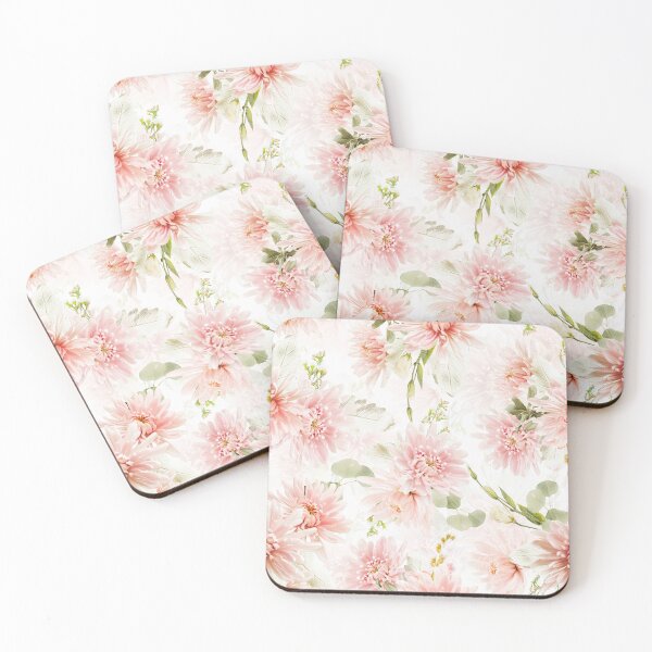 Item preview, Real blush chrysantemum flowers Botanical Garden pattern on white  Nightgarden designed and sold by UtArt.