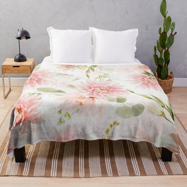 Item preview, Real blush chrysantemum flowers Botanical Garden pattern on white  Nightgarden designed and sold by UtArt.