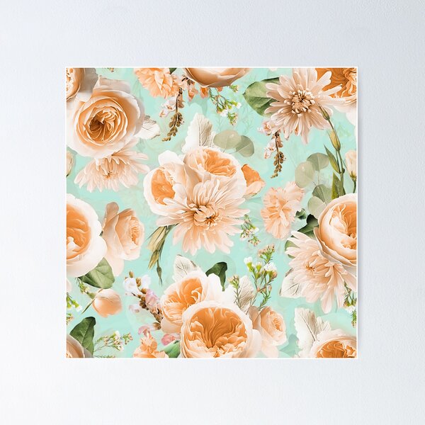 Item preview, Peach Real Springflower Blossoms Botanical Garden pattern Nightgarden designed and sold by UtArt.