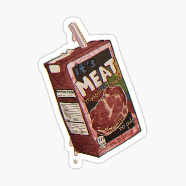 Vista previa del artículo con la obra «Es la carne Caja de jugos con sabor misterioso», diseñado y vendido por crtastrophic.