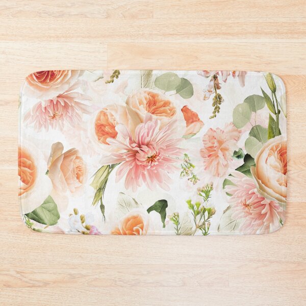 Item preview, Real blush Chrysantemum and springflower pattern on white Nightgarden designed and sold by UtArt.