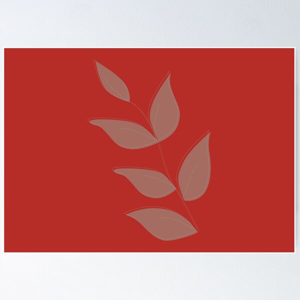 Item preview, Spring Delicacy- green leaves-red background designed and sold by CSouissi.