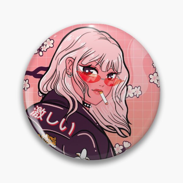 Item preview, Cherry Blossom Magic, Smoking Anime Girl designed and sold by SquishStitches.