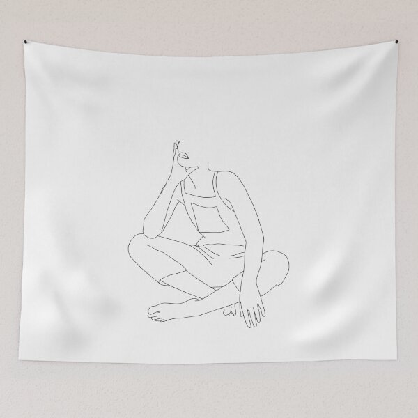 Item preview, Dungarees fashion illustration line drawing - Rosie designed and sold by TheColourStudy.