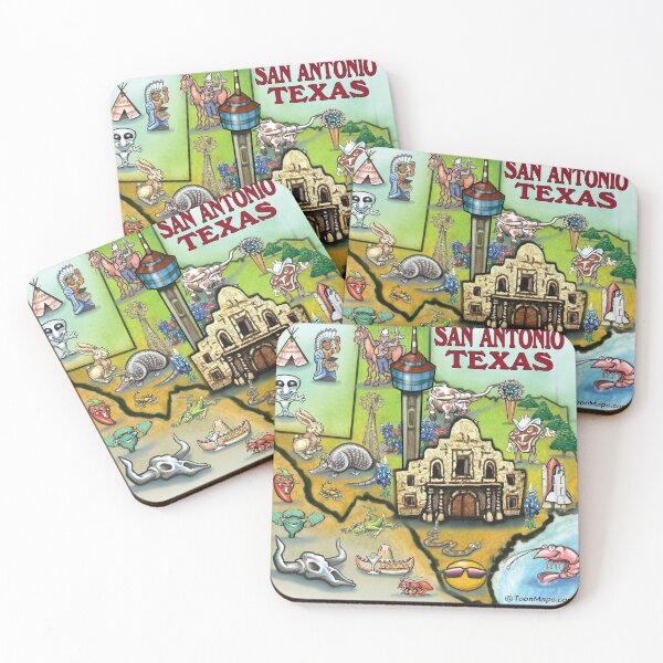 Item preview, San Antonio Texas Cartoon Map designed and sold by Kevin Middleton.