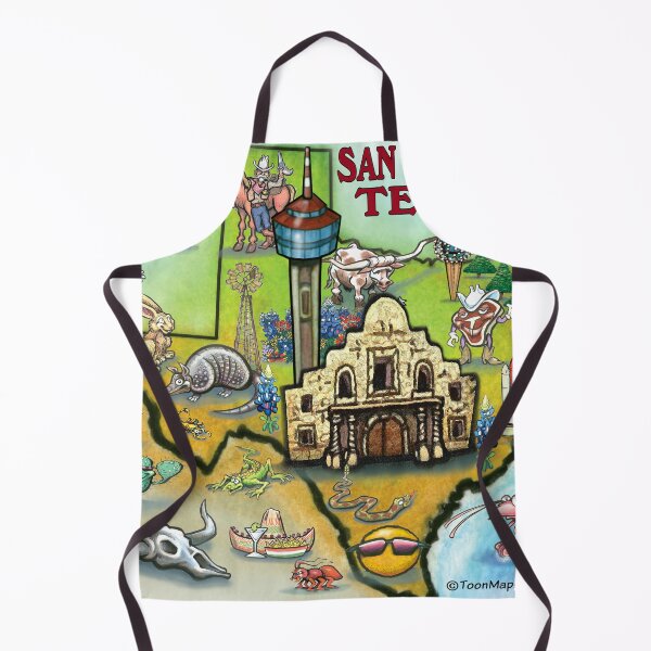 Item preview, San Antonio Texas Cartoon Map designed and sold by Kevin Middleton.