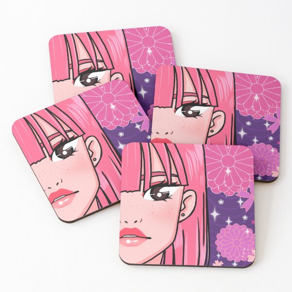 Item preview, Pink Anime Girl, Half Face designed and sold by SquishStitches.