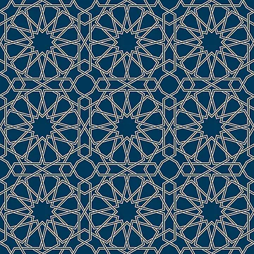 Artwork thumbnail, Geometric Islamic Seamless Pattern by NeteDesign