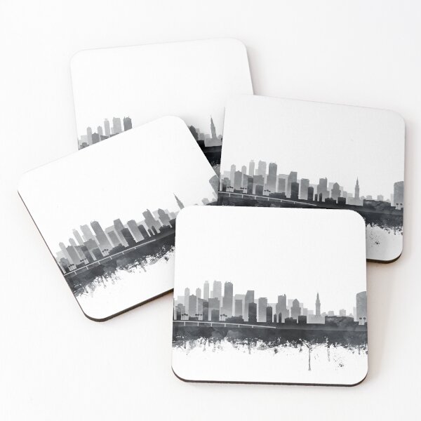 Item preview, Miami Skyline Black White Watercolor by Zouzounio Art designed and sold by zouzounioart.