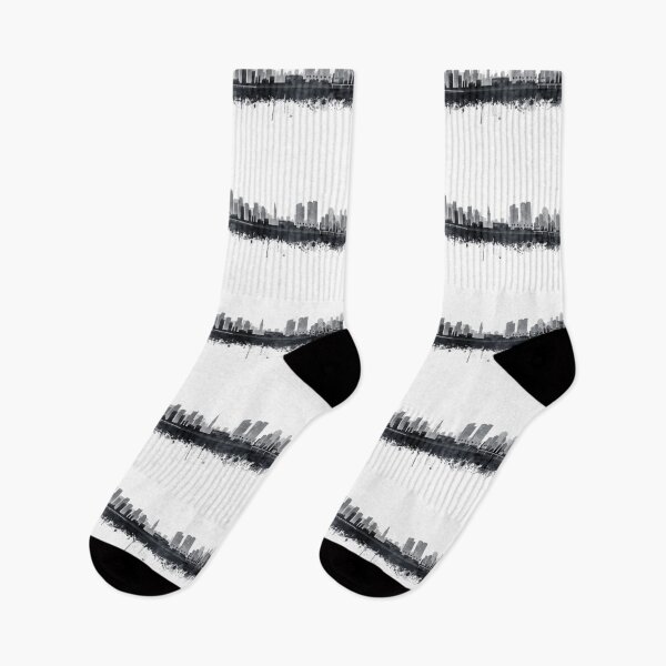 Item preview, Miami Skyline Black White Watercolor by Zouzounio Art designed and sold by zouzounioart.