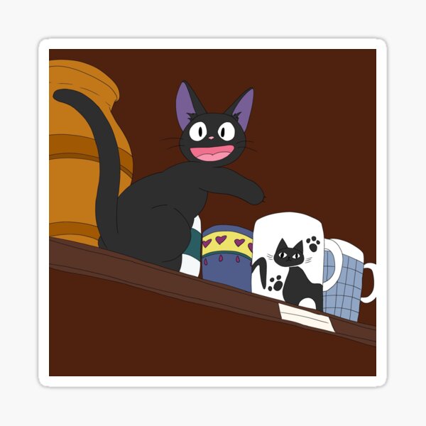 Anime Cat on a Shelf Sticker