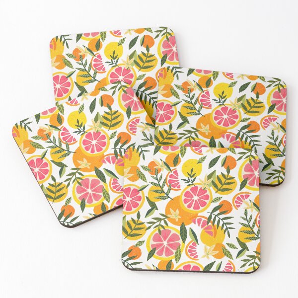 Item preview, Grapefruit Blooms – Pink & White designed and sold by Cat Coquillette.