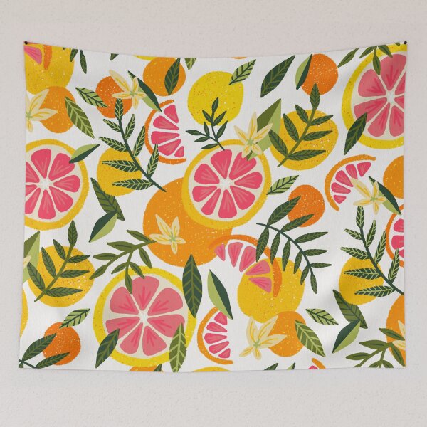Item preview, Grapefruit Blooms – Pink & White designed and sold by Cat Coquillette.
