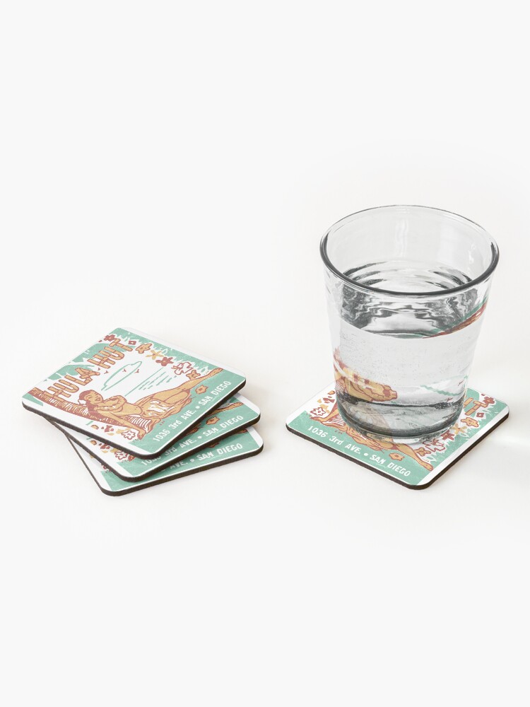 Hula Hut Vintage Tiki Americana Coasters Set Of 4 For Sale By