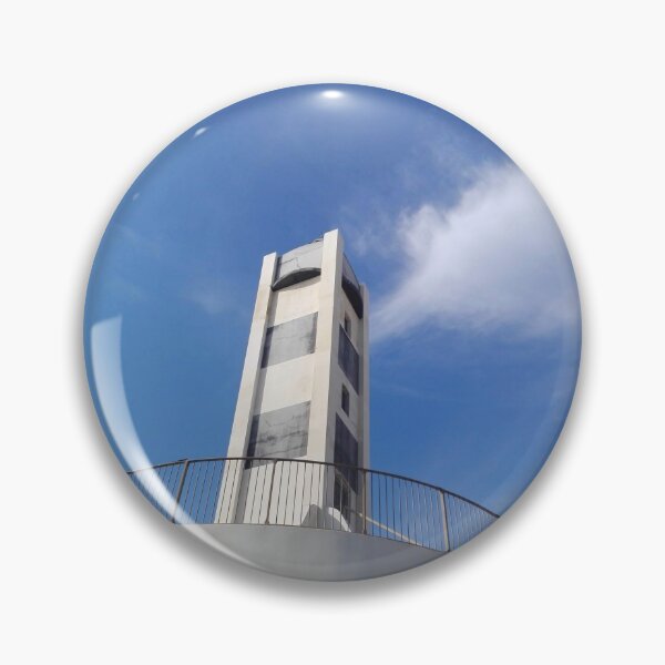 Item preview, Gray and white tower and blue sky with clouds in Tel Aviv designed and sold by elenah0707.