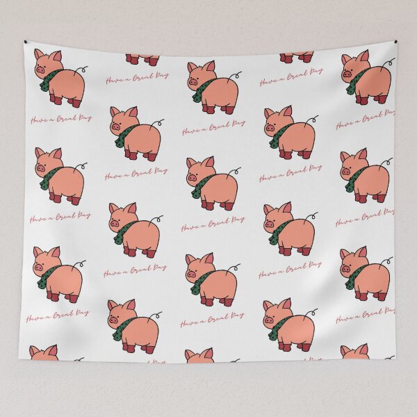 Item preview, Have a Great Day; Pig looking back  designed and sold by CheerfulHeart17.