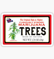 Curiously Strong Marijuana Trees Sticker
