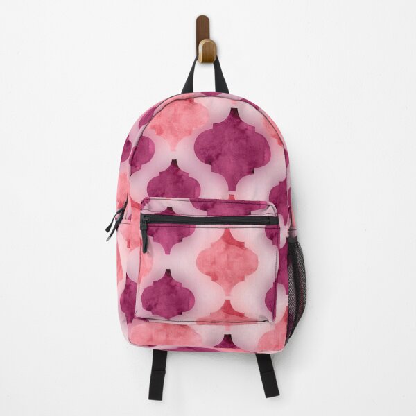 Item preview, Marbled quatrefoil pattern in shades of pink and magenta designed and sold by Bonheurem.