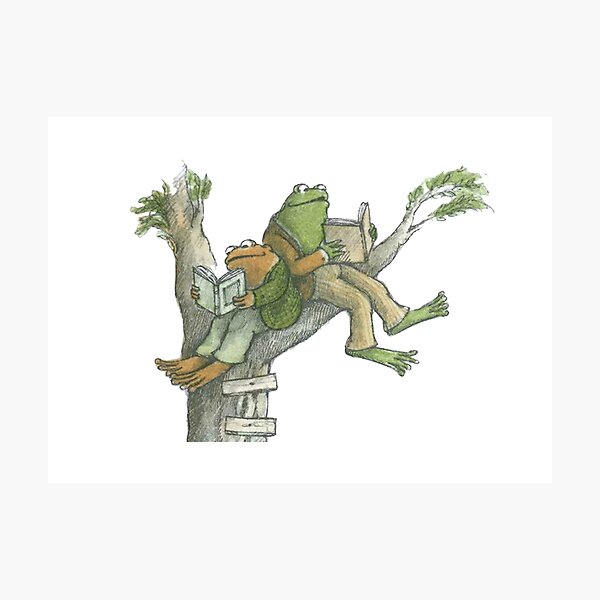 Frog and Toad reading in tree Photographic Print