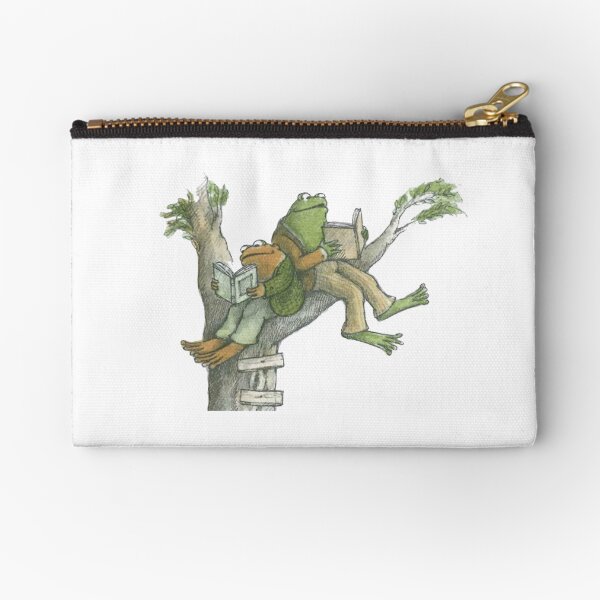 Frog and Toad reading in tree Zipper Pouch