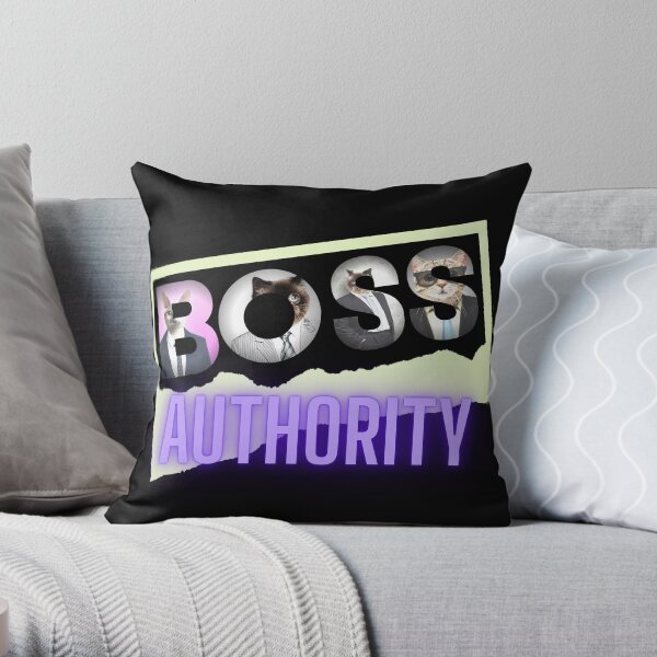 BOSS Authority - Cat (black) Throw Pillow
