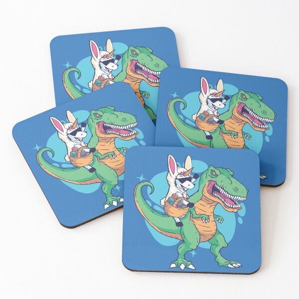 Item preview, Unicorn in Easter Bunny Suit Riding T-Rex designed and sold by SLAG-Creative.