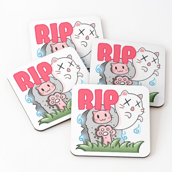 Item preview, RIP Kitty With Text | Cat Emote | Pink Cat | Matching Couple Shirt designed and sold by HuggyandKiss.