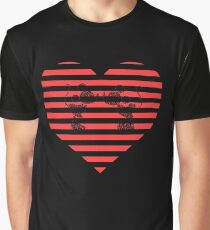 Striped Heart Graphic T-Shirt