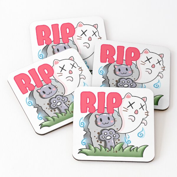 Item preview, RIP Kitty With Text | Cat Emote | Grey Cat | Matching Couple Shirt designed and sold by HuggyandKiss.