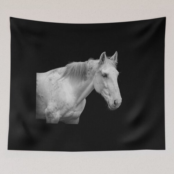 Item preview, Lusitano horse portrait in black and white. Cute and friendly looking animal. designed and sold by AylaHarbich.