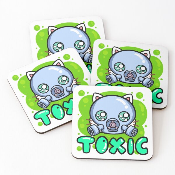 Item preview, Toxic Kitty | Cat Emote | Gas Mask | Green Text | Matching Couple Shirt designed and sold by HuggyandKiss.