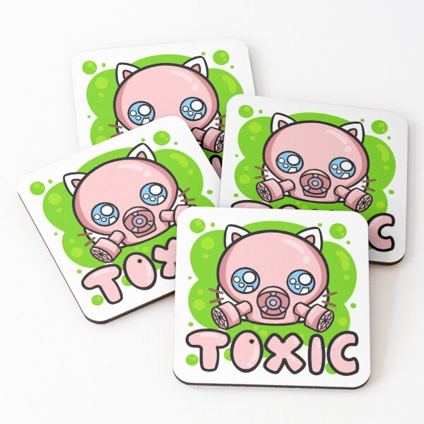 Item preview, Toxic Kitty | Cat Emote | Gas Mask | Pink Text | Matching Couple Shirt designed and sold by HuggyandKiss.