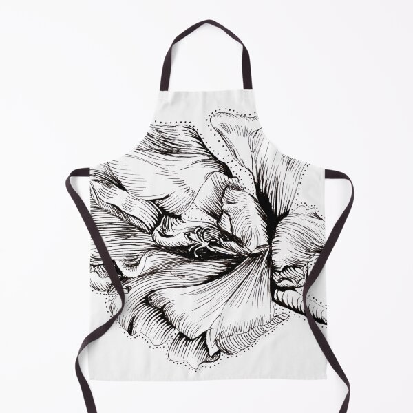 Item preview, Black and white flower drawn with fineliner lineart nature designed and sold by elenah0707.