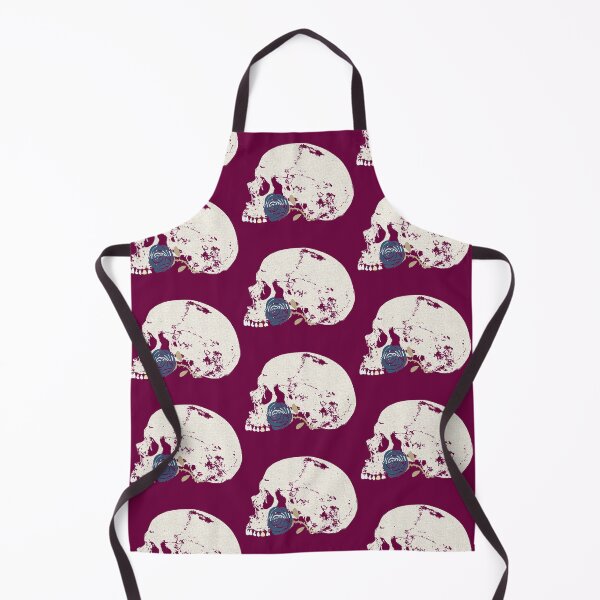 Item preview, Skull beside a Deep Blue Rose in Crackle Pattern designed and sold by RawSunArt.