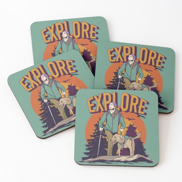 Item preview, Explore | Man Hiking a Trail with his Dog designed and sold by SLAG-Creative.