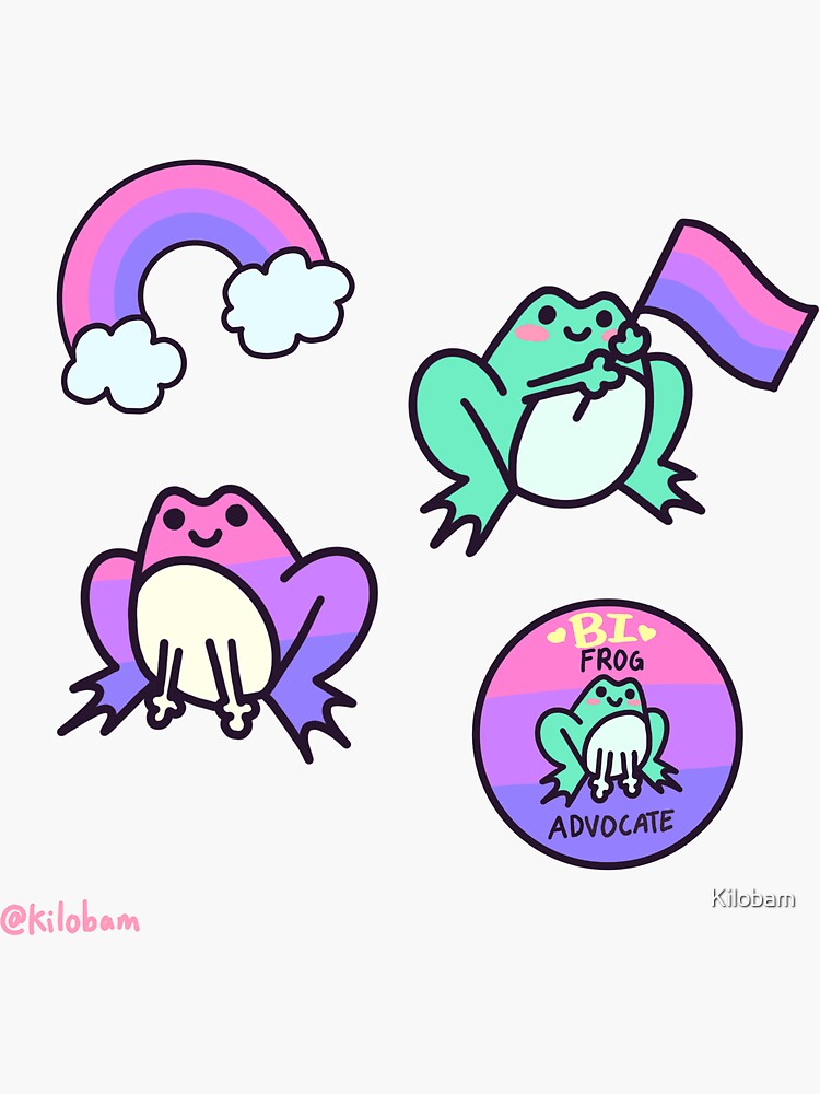 Bisexual Pride Frog Sticker Sheet Sticker For Sale By Kilobam Redbubble