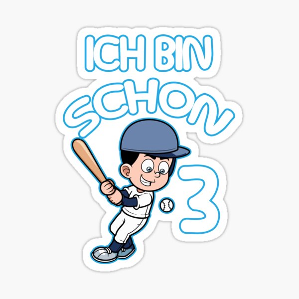 3rd Birthday Child Baseball Sports Baseballer- 3 Years Old Sticker