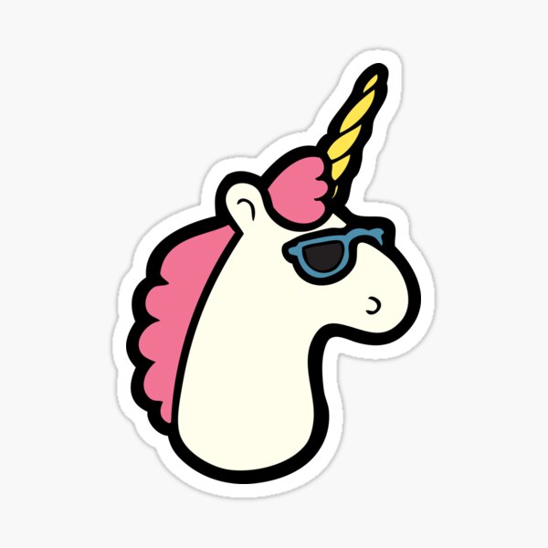 Unicorns Are Cool Pattern - Multi Sticker