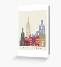 Stockholm skyline poster Greeting Card