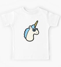 Unicorns Are Cool Pattern - Blue Kids T-Shirt